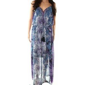 Maggy London Paisley Print V-Neck Maxi Dress 14